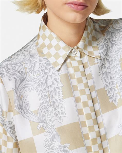 versace shirt medusa gold|medusa contrasto silk shirt.